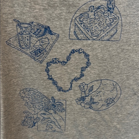 Reigning Champ Heather Gray T-Shirt with Blue Graphics Small - Picture 3 of 6